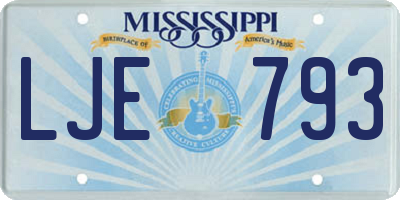 MS license plate LJE793