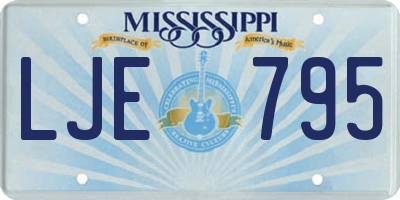 MS license plate LJE795