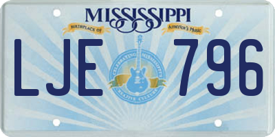 MS license plate LJE796