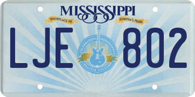 MS license plate LJE802
