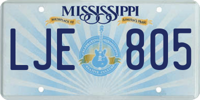 MS license plate LJE805