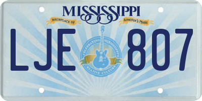 MS license plate LJE807
