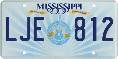 MS license plate LJE812