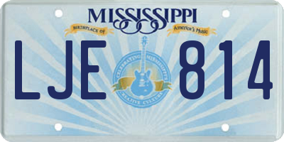 MS license plate LJE814