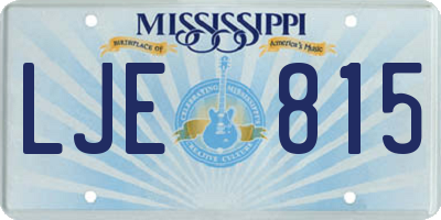 MS license plate LJE815