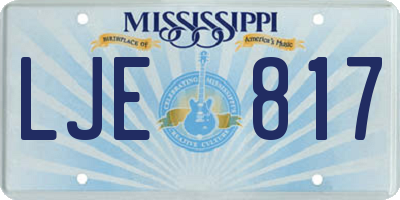 MS license plate LJE817