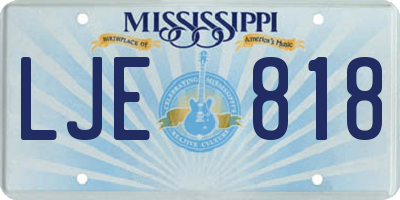 MS license plate LJE818
