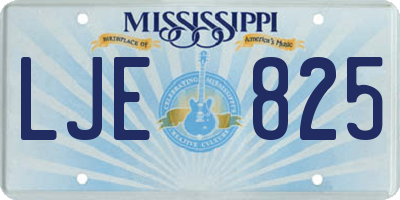 MS license plate LJE825
