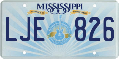 MS license plate LJE826