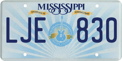 MS license plate LJE830