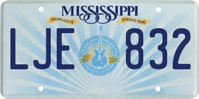 MS license plate LJE832