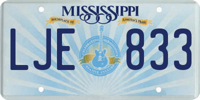 MS license plate LJE833