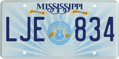 MS license plate LJE834