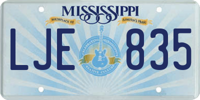 MS license plate LJE835