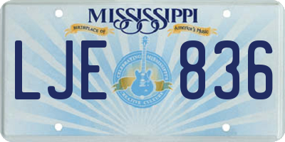MS license plate LJE836