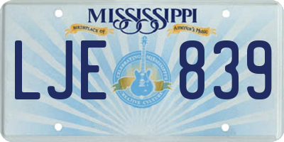 MS license plate LJE839
