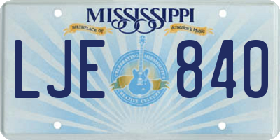 MS license plate LJE840