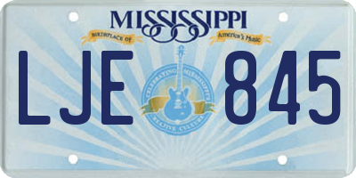 MS license plate LJE845