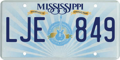 MS license plate LJE849