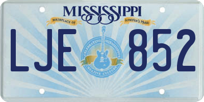 MS license plate LJE852