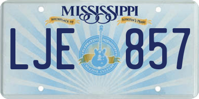 MS license plate LJE857
