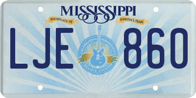 MS license plate LJE860