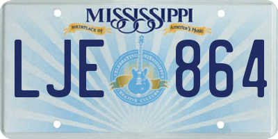 MS license plate LJE864