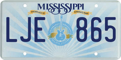 MS license plate LJE865