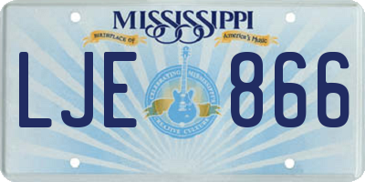 MS license plate LJE866