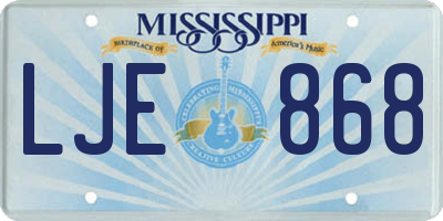 MS license plate LJE868