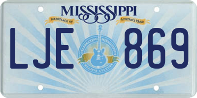 MS license plate LJE869