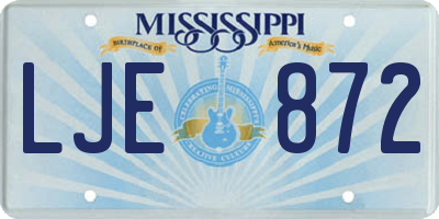 MS license plate LJE872