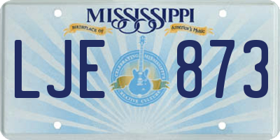 MS license plate LJE873