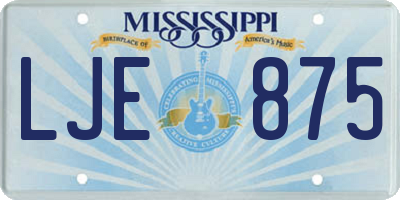 MS license plate LJE875