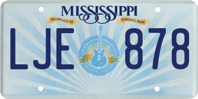 MS license plate LJE878