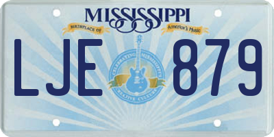 MS license plate LJE879