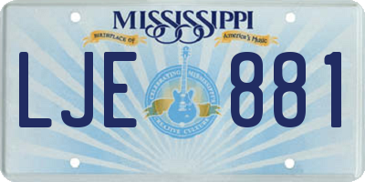MS license plate LJE881
