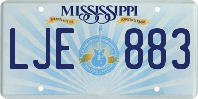 MS license plate LJE883