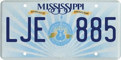 MS license plate LJE885