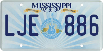 MS license plate LJE886