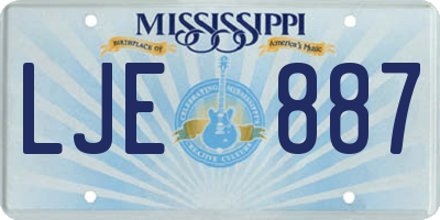 MS license plate LJE887