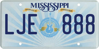 MS license plate LJE888