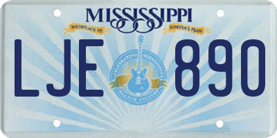 MS license plate LJE890
