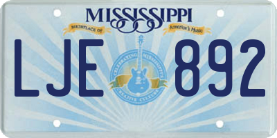 MS license plate LJE892