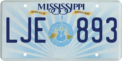 MS license plate LJE893