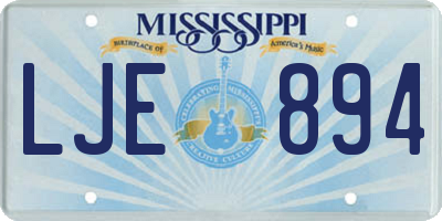 MS license plate LJE894