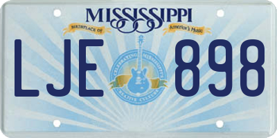 MS license plate LJE898
