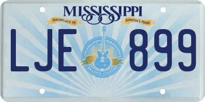 MS license plate LJE899