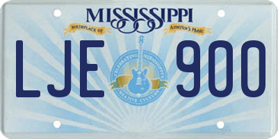 MS license plate LJE900