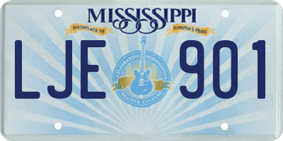 MS license plate LJE901